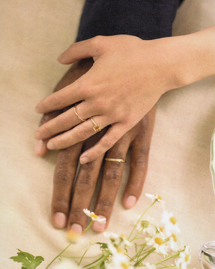 14k Ring Honey set with Citrine