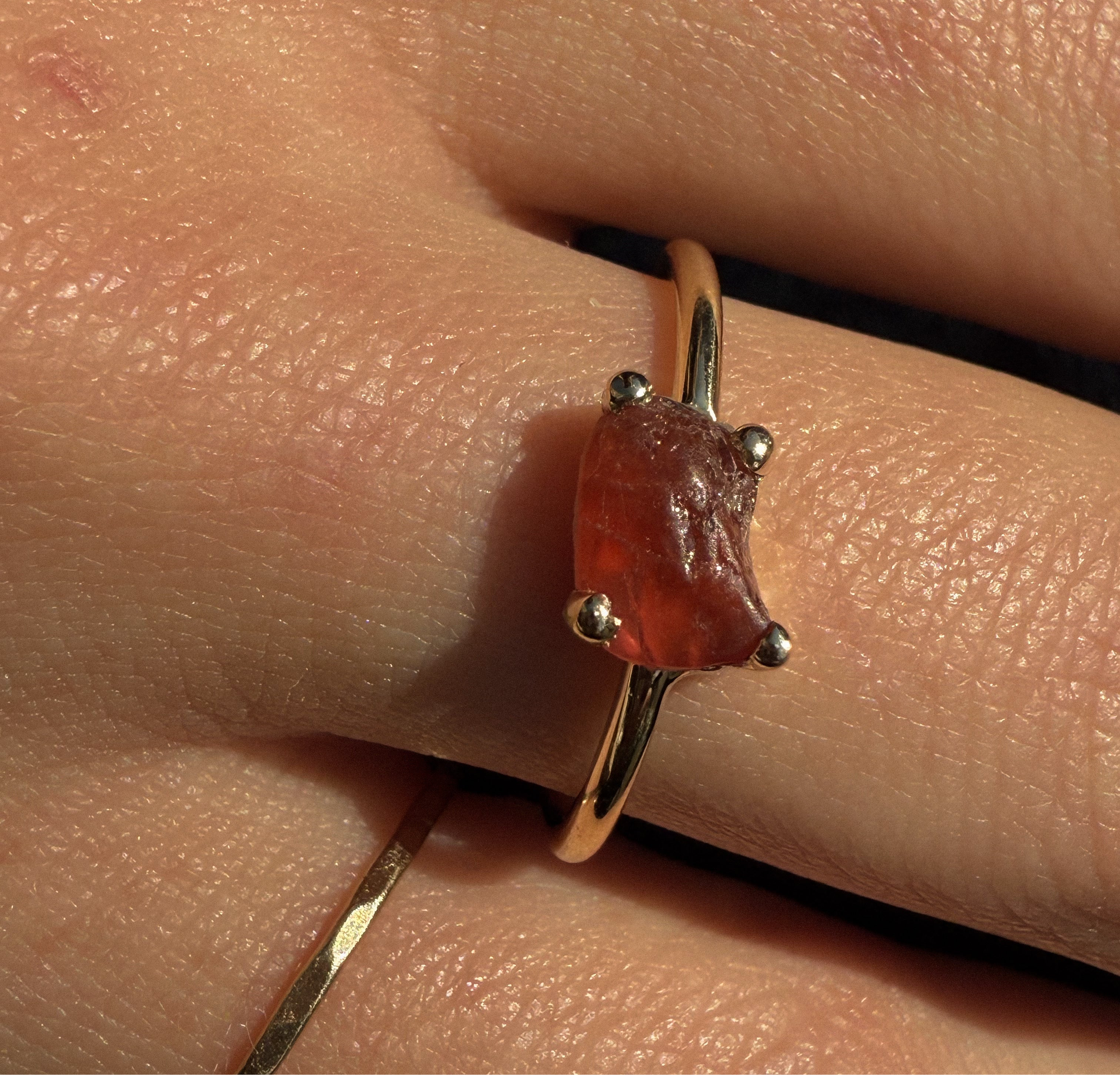 14k Ring with Uncut Spinel