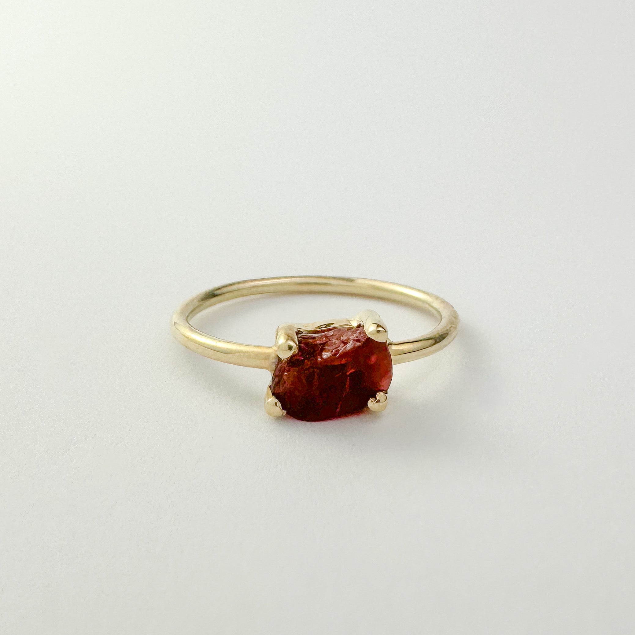 14k Ring with Uncut Spinel