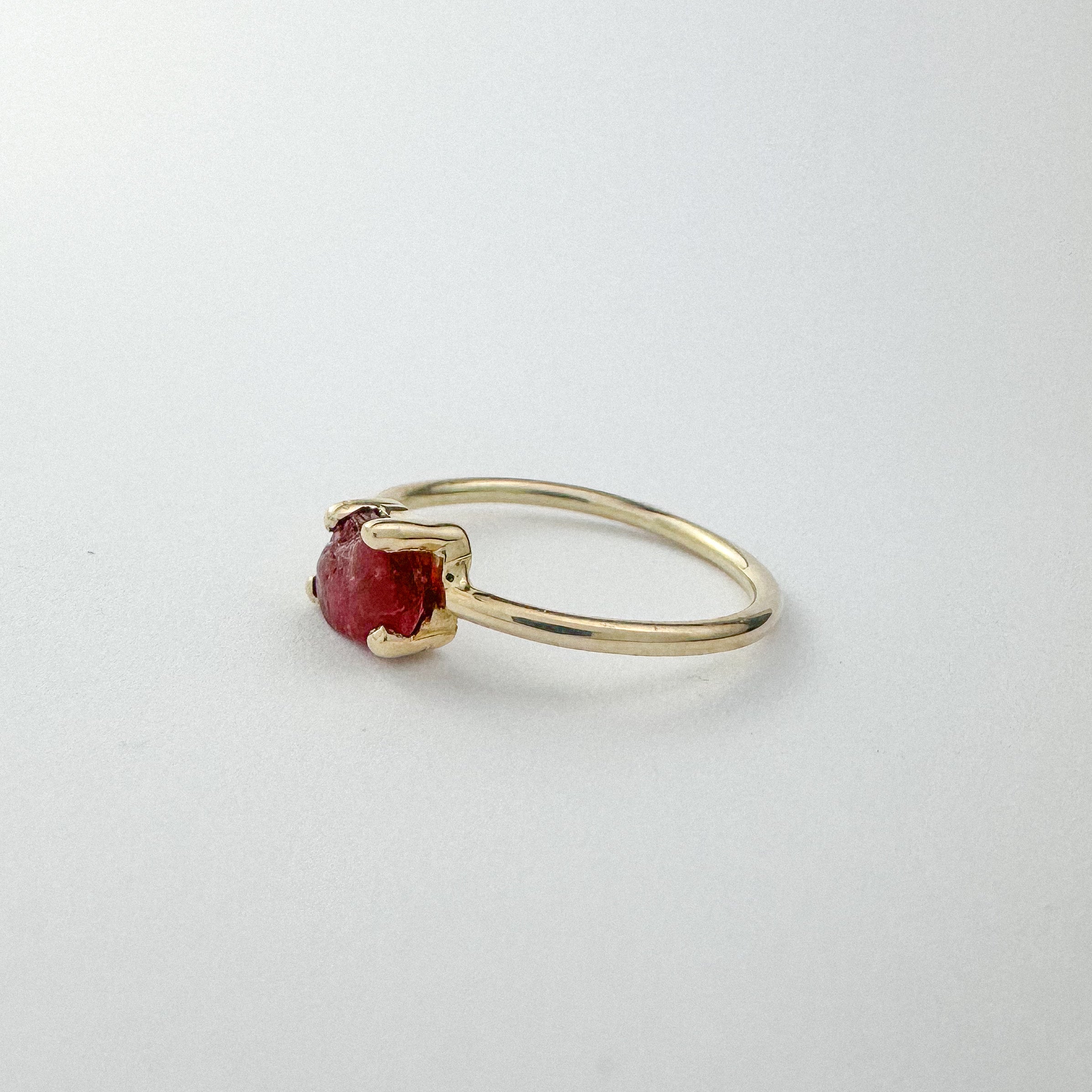 14k Ring with Uncut Spinel
