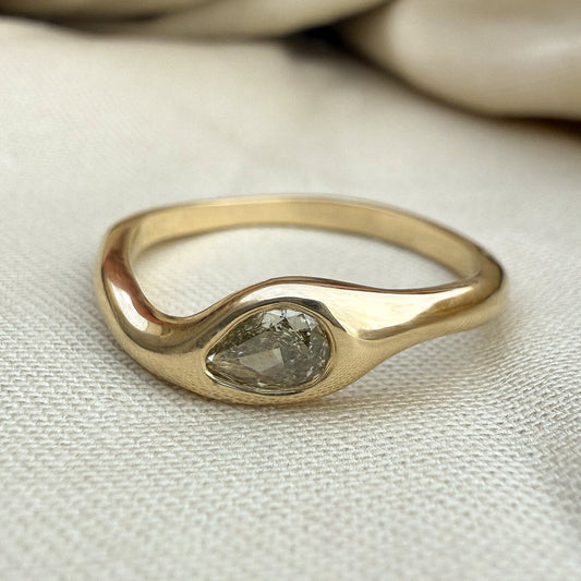 14k Pear Diamond Ring