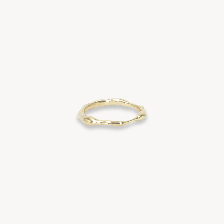 Fluid Ring in 14k & silver