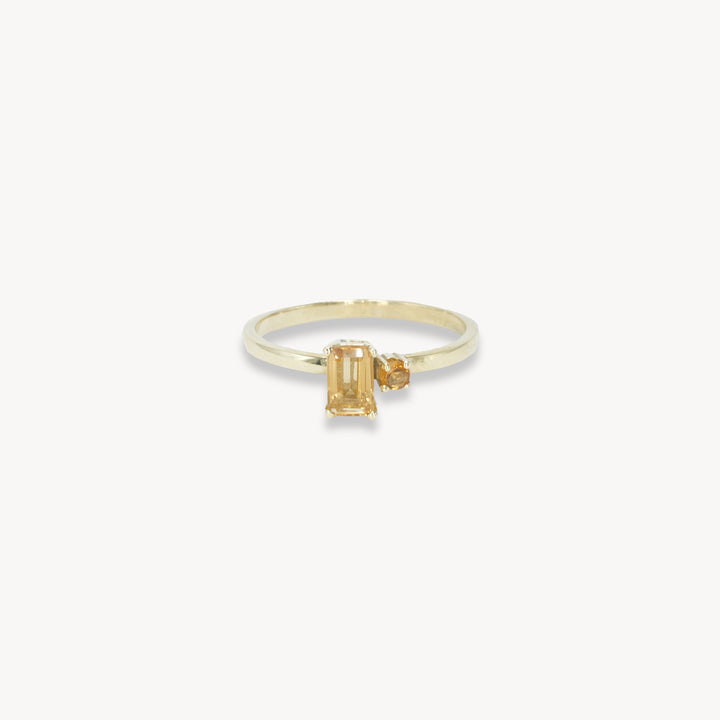 14k Ring Honey set with Citrine
