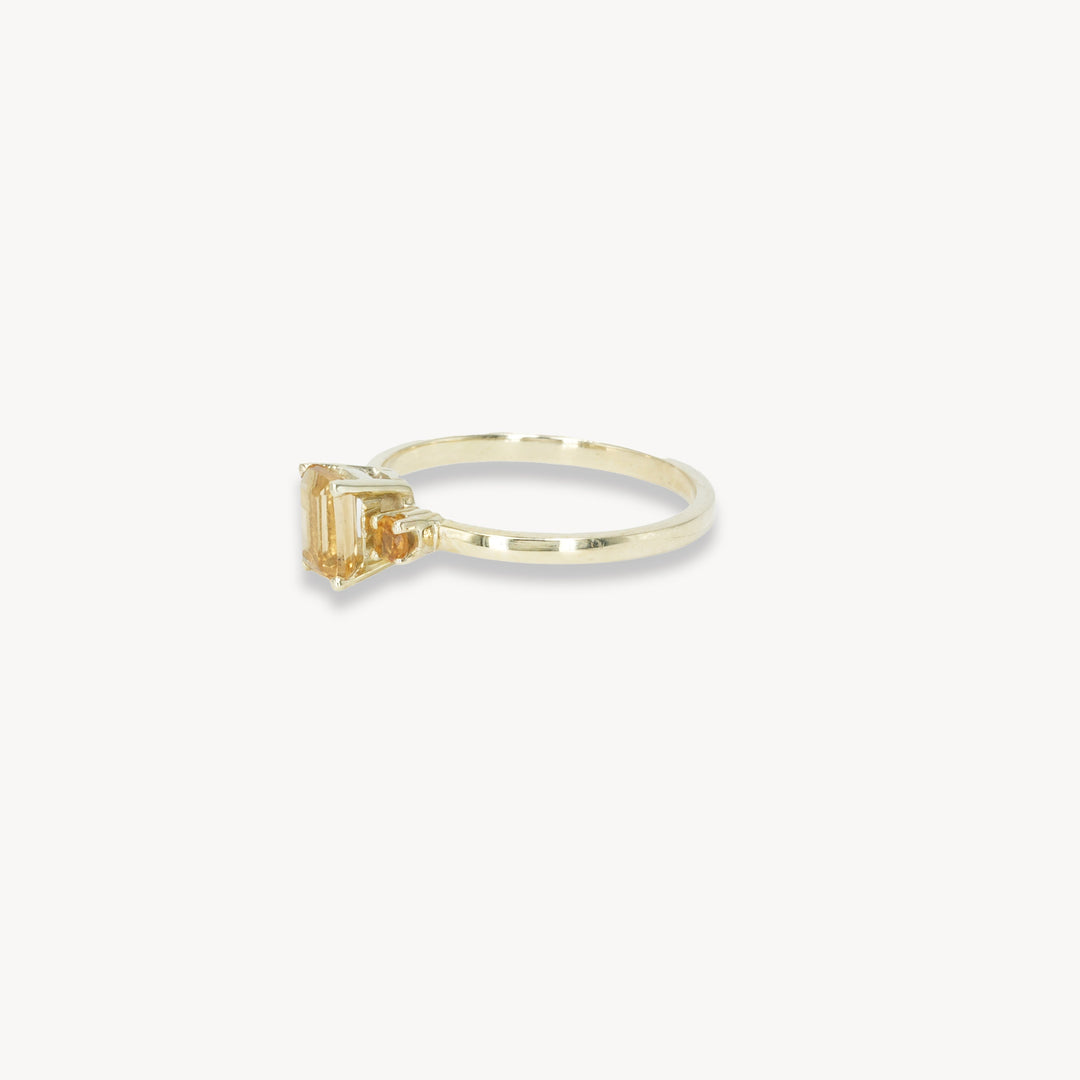 14k Ring Honey set with Citrine