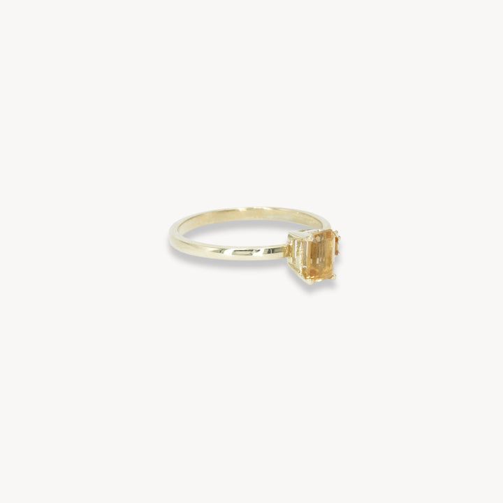 14k Ring Honey set with Citrine