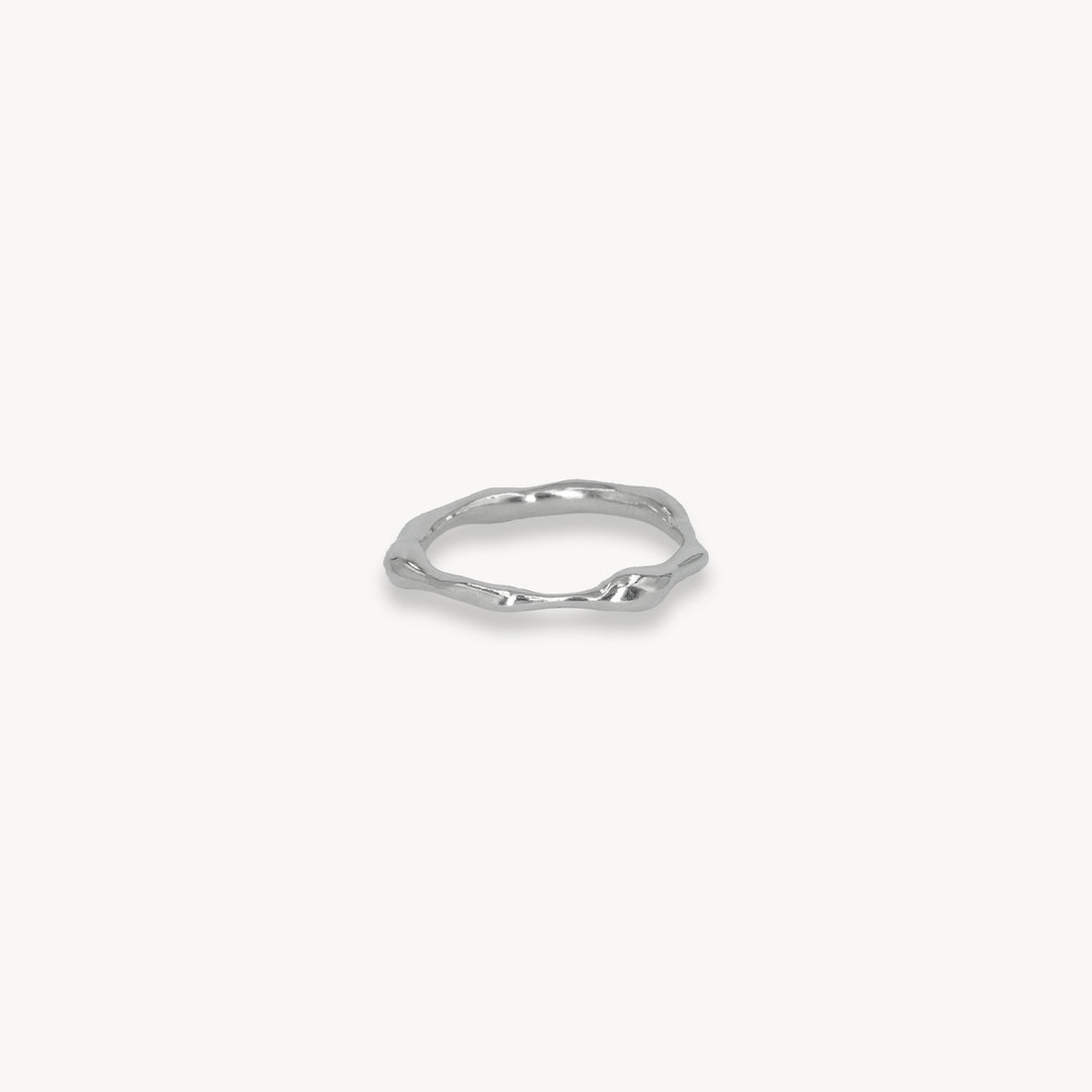 Fluid Ring in 14k & silver