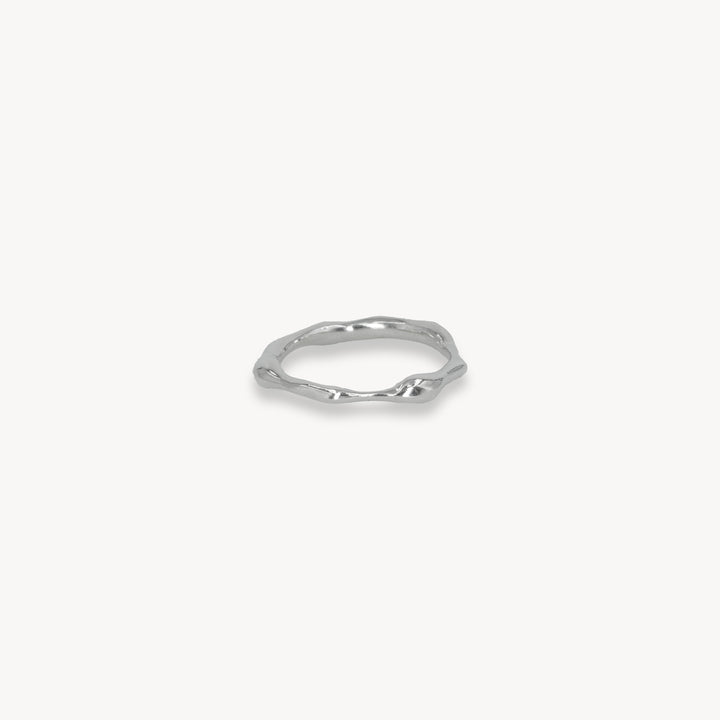 Fluid Ring in 14k & silver