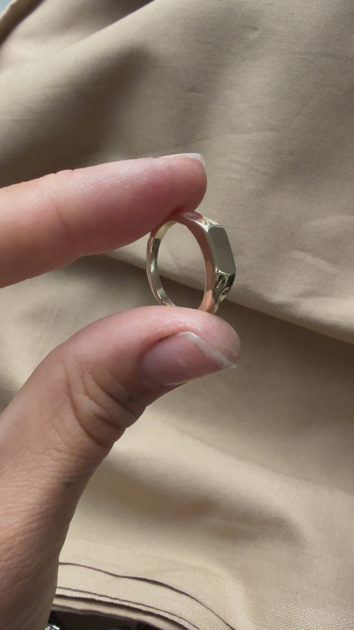 14k Organic Signet Ring