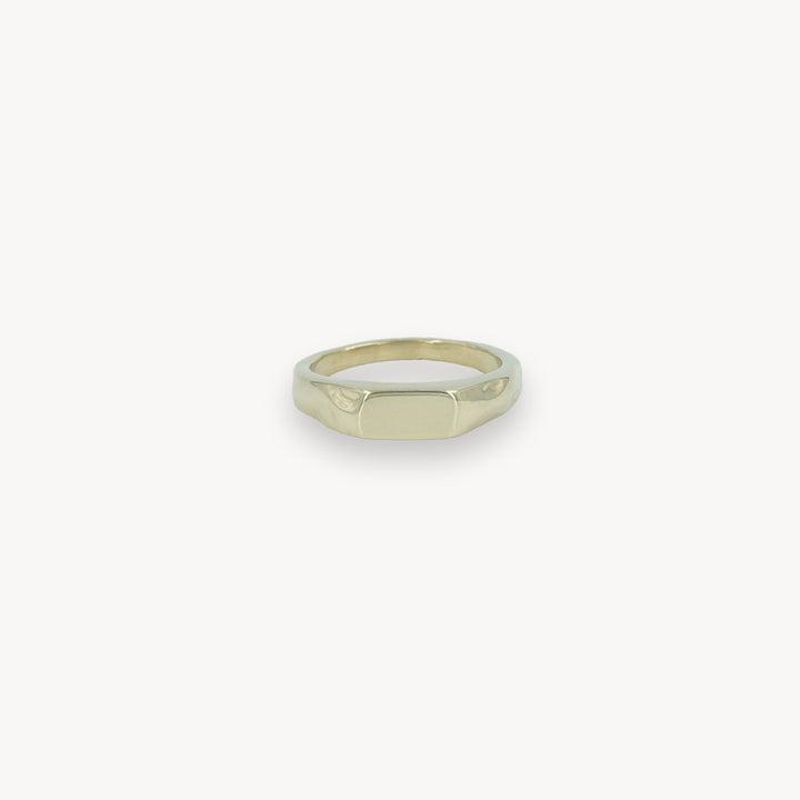 14k Organic Signet Ring
